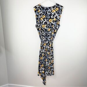 Charter Club Sleeveless Blue Yellow and White Floral Dress w/Tie‎ Belt 3X